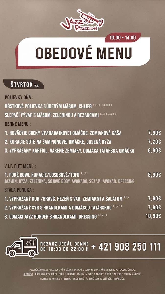 Menu Jazz Penzión-3